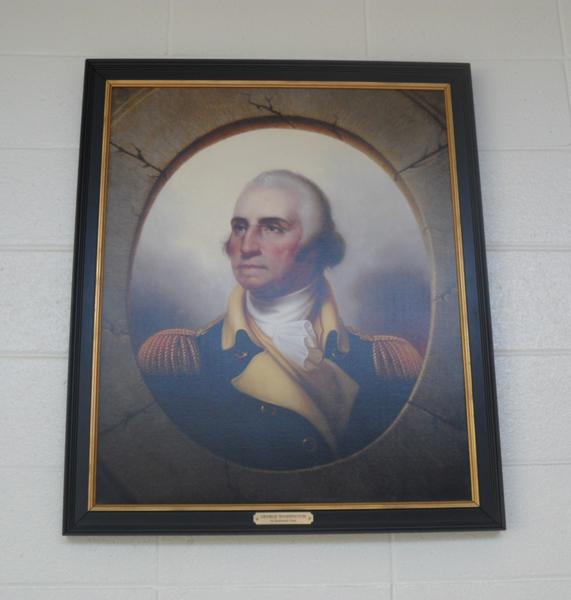  The portrait of George Washington hangs in the rotunda just outside the 700 hall for all to see.