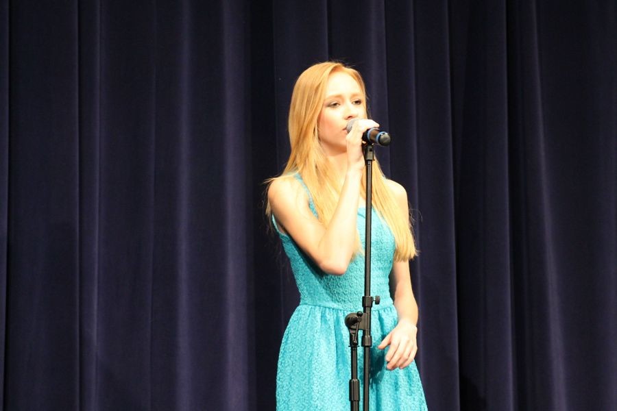 Freshman Cara Clements was lost in her music as she performed Jason Walker's "Down."