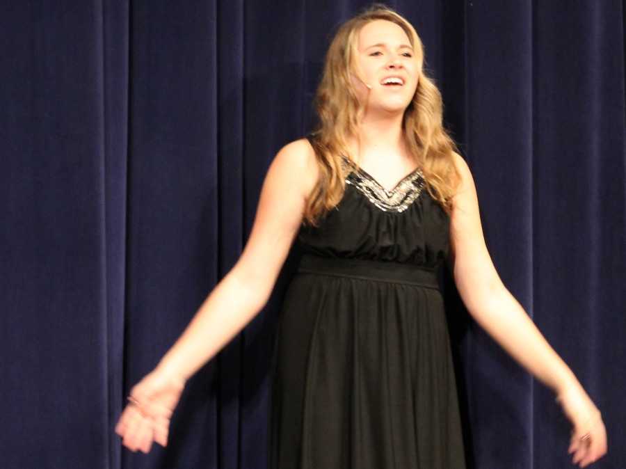 Freshman Ginni Gray owned the stage with her black floor length dress as she sang "The Wizard and I" from "Wicked."