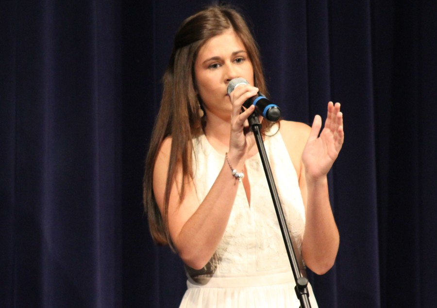 Senior Erica Lantz was lost in her music as she sang Grace Potter’s “Stars.”