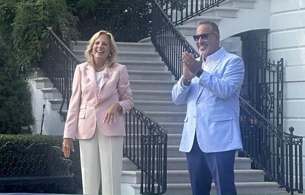 Teacher and First Lady Dr Jill Biden and Secretary of Education Miguel Cardona celebrate the importance of public education by giving a speech at the White House Back to School Night.