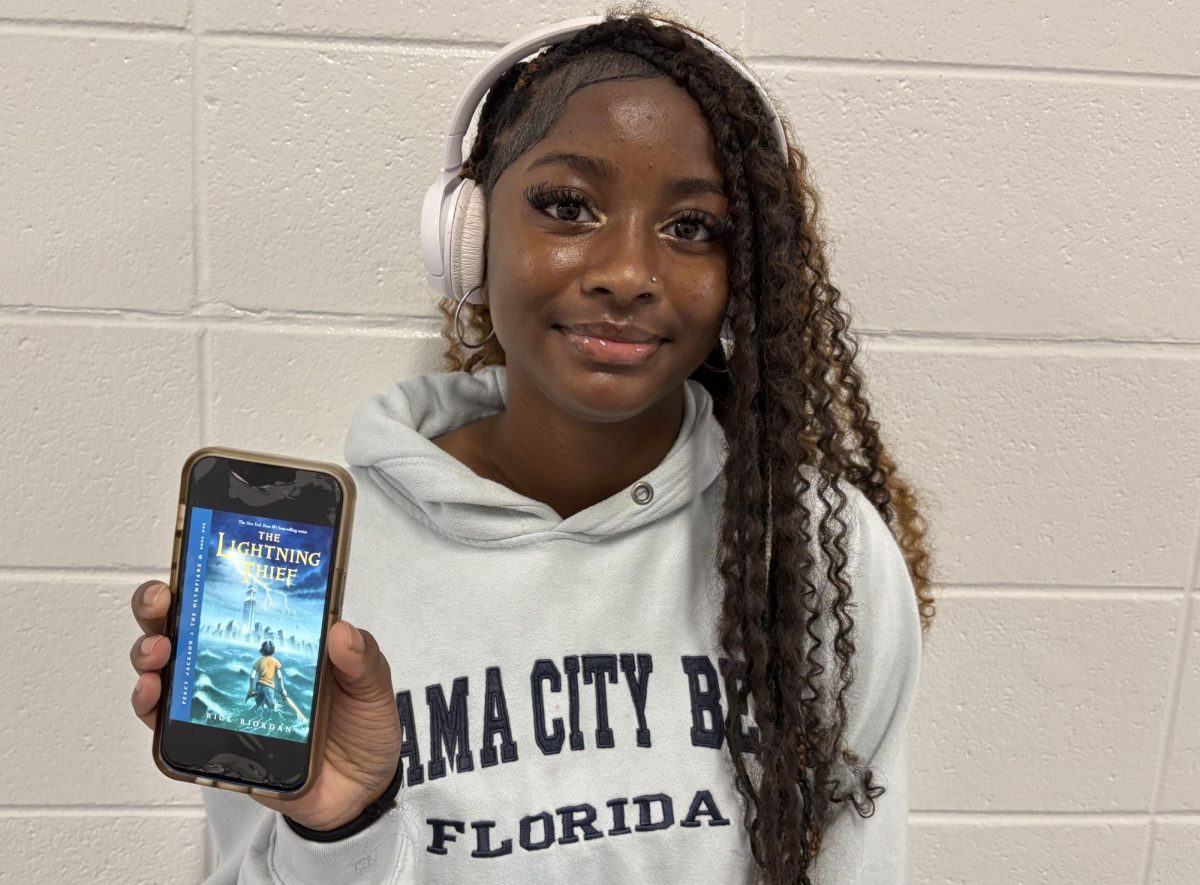 Junior Alexandra-Renee Stewart student has recently read the book “The Lightning Thief” by Rick Rordan. The book focuses on main character Percy Jackson and his friends as they navigate a tough task to find the underworld and stop an impending war between the gods.