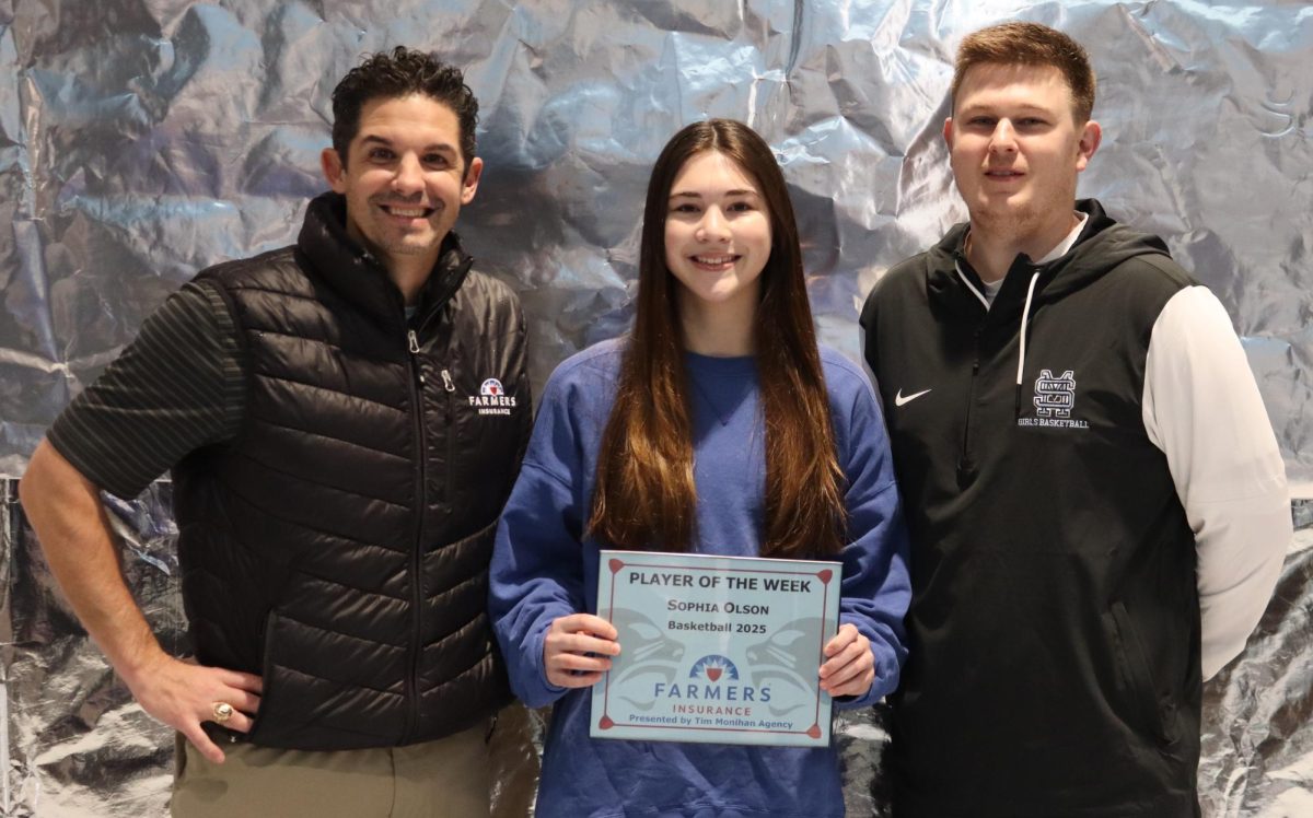 Junior Sophia Olson has been selected as the 11th Farmers Insurance Player of the Week for the winter sports season. Olson was chosen because of her energy and her ability to control basketball games.