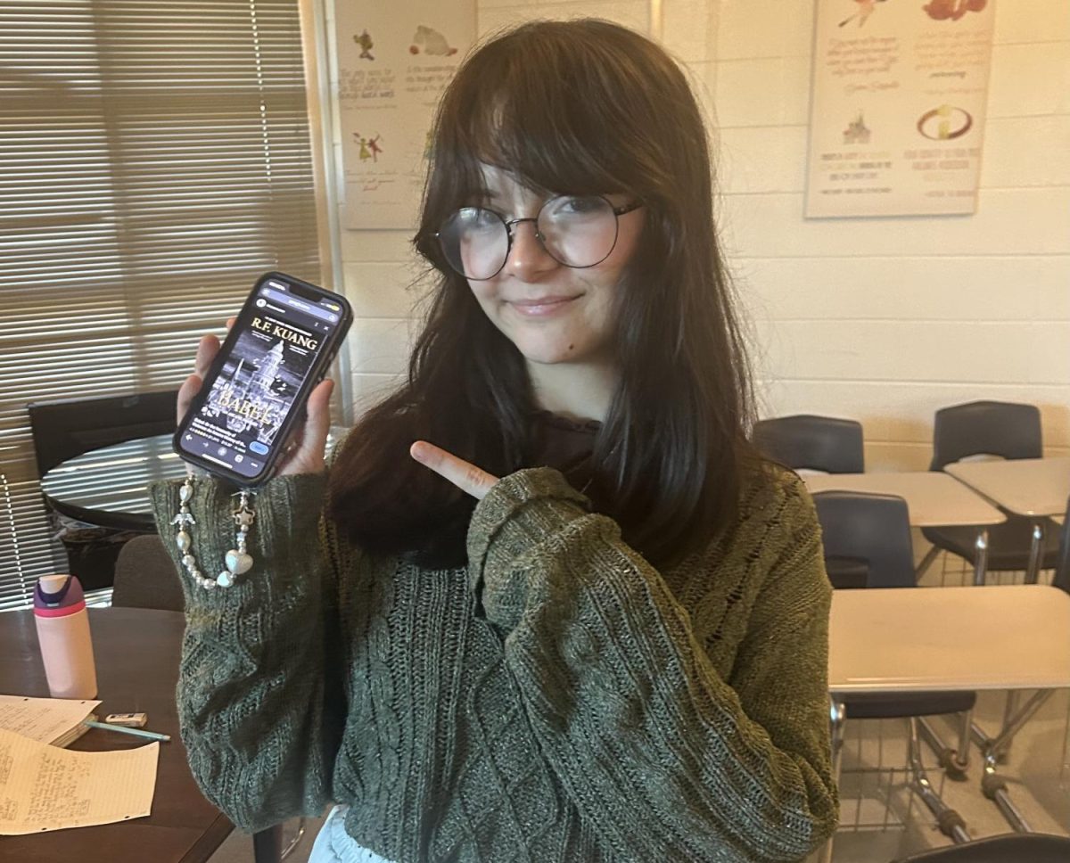 Senior Devin Jarand is currently reading “Babel” by R.F Kuang. The book shows an alternate reality Britain that uses magic that is undergoing revolution to change the way of the world.  