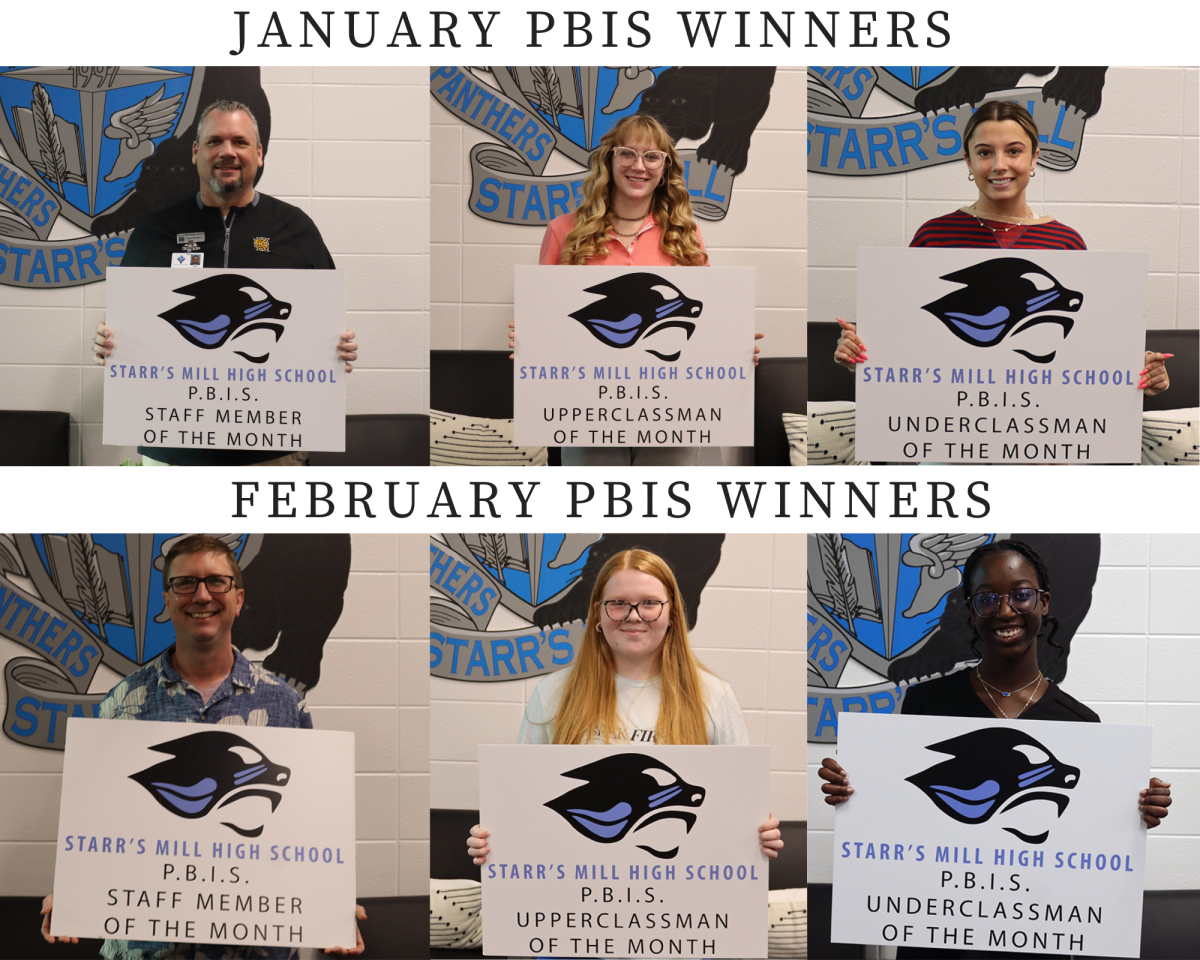 January and February PBIS winners chosen for exhibiting all three PBIS values