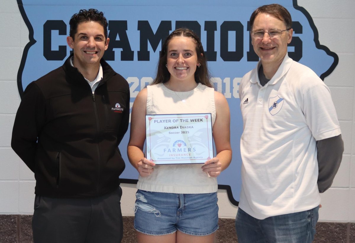 Tim Monihan and Farmers Insurance recognize junior Kendra Ivaska as the second Player of the Week of the spring sports season. Ivaska currently leads the team in goals scored with 16 through eight games.